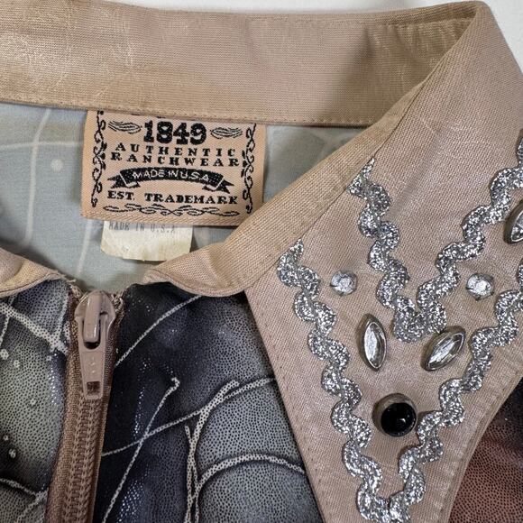 1849 Vintage Western Ranchwear Shirt Jacket Zip-Up Women XXL USA Made Rodeo Show - Picture 9 of 10